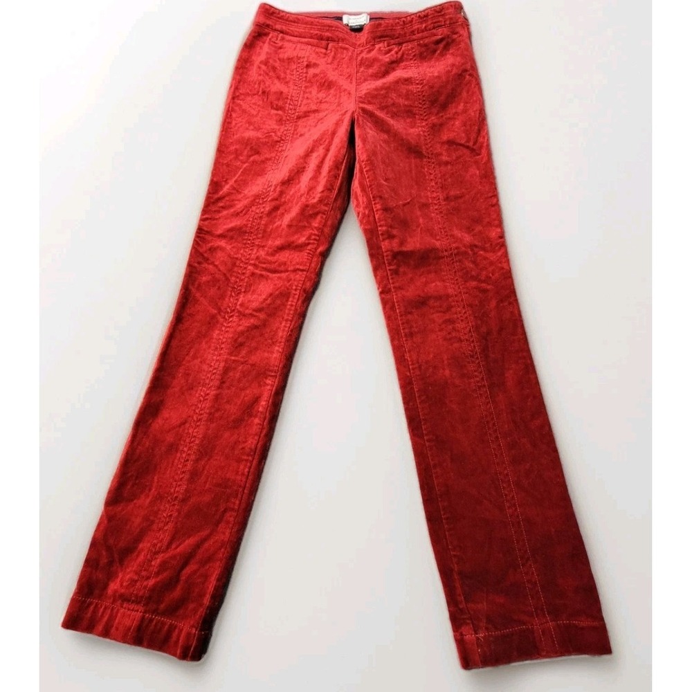 Anthropologie Women's Pants Size 2 Red Velvet Essential Slim Stretch